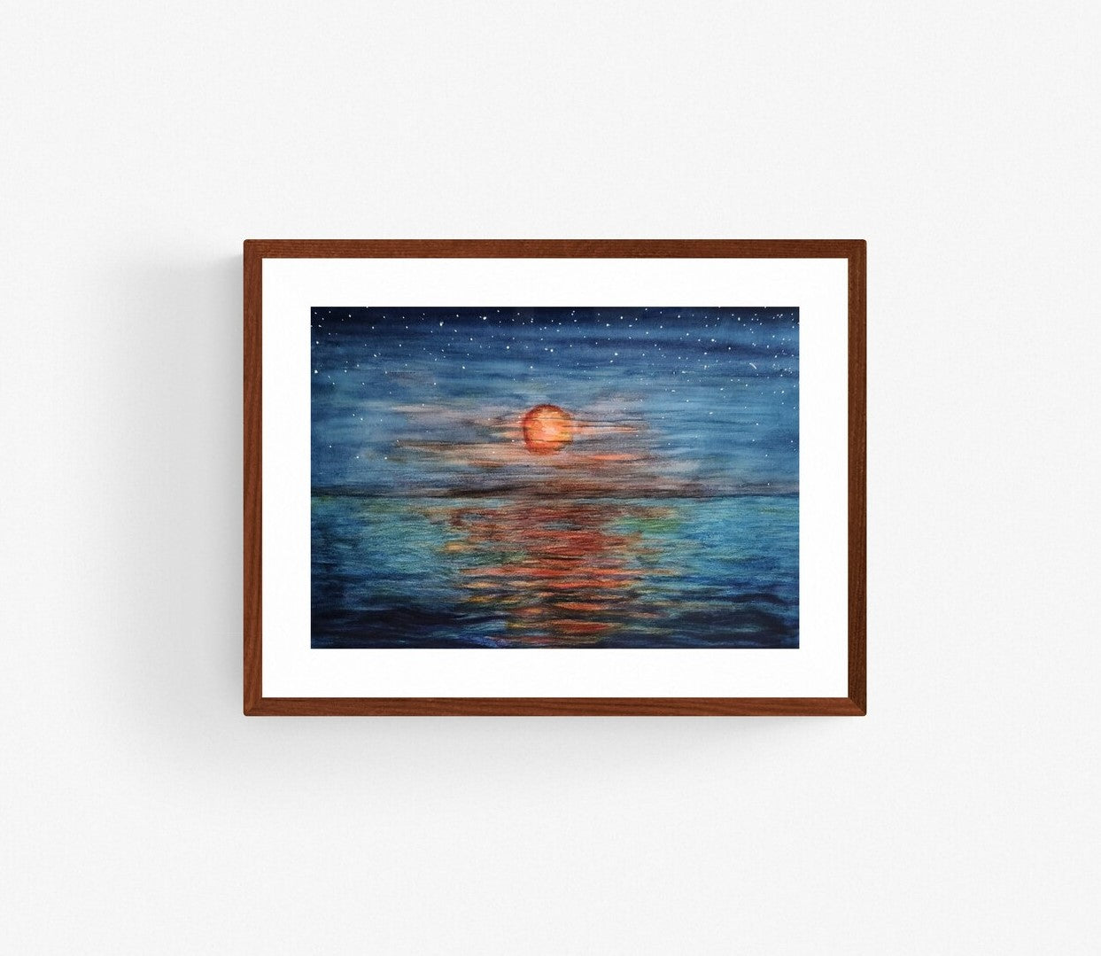 Blood Moon watercolor painting