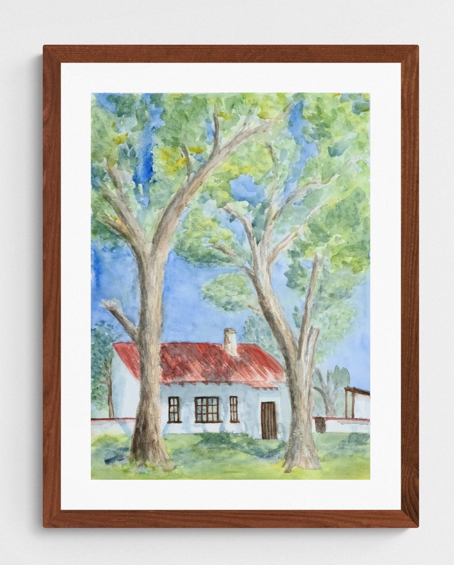 Cottonwoods watercolor painting