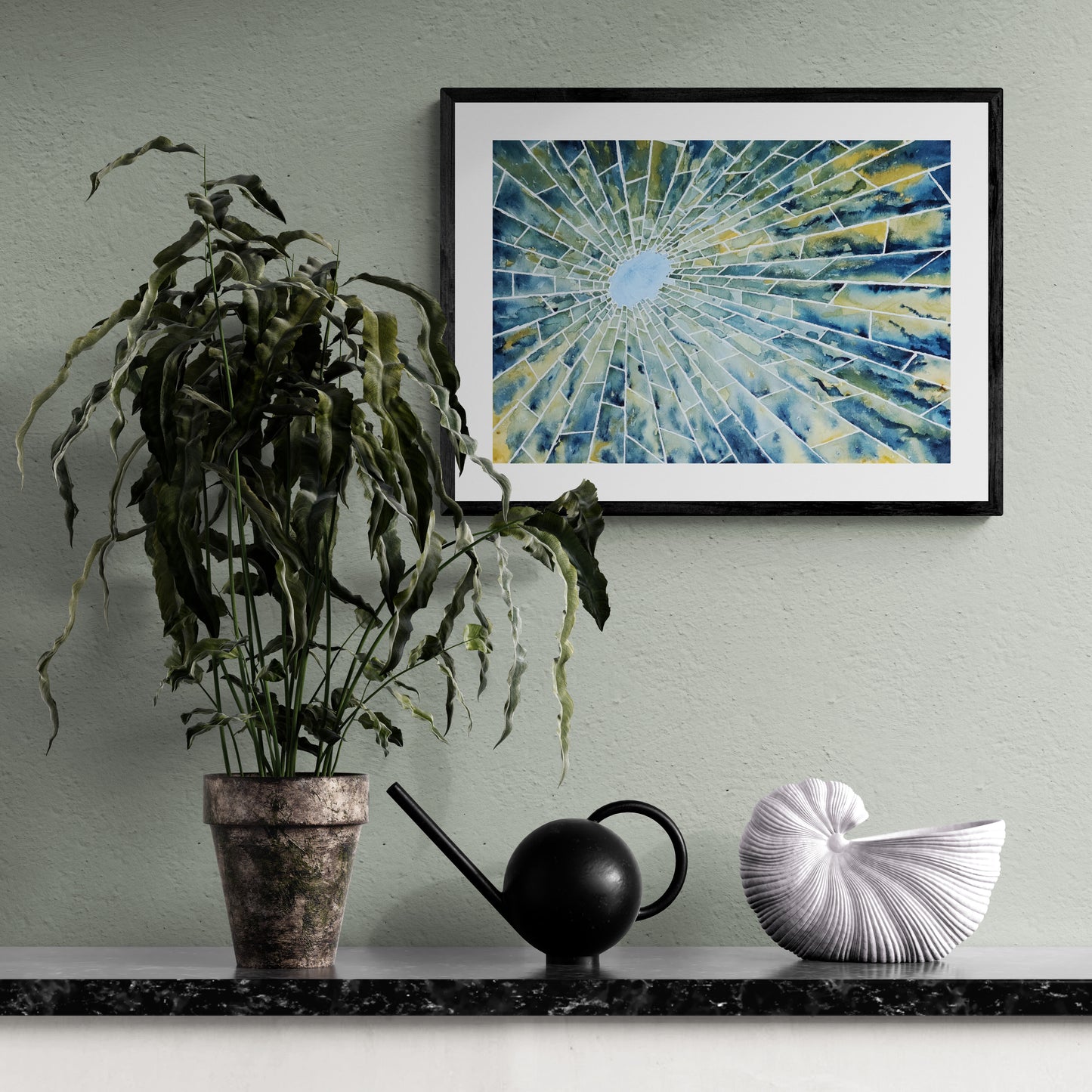 Fractal watercolor painting