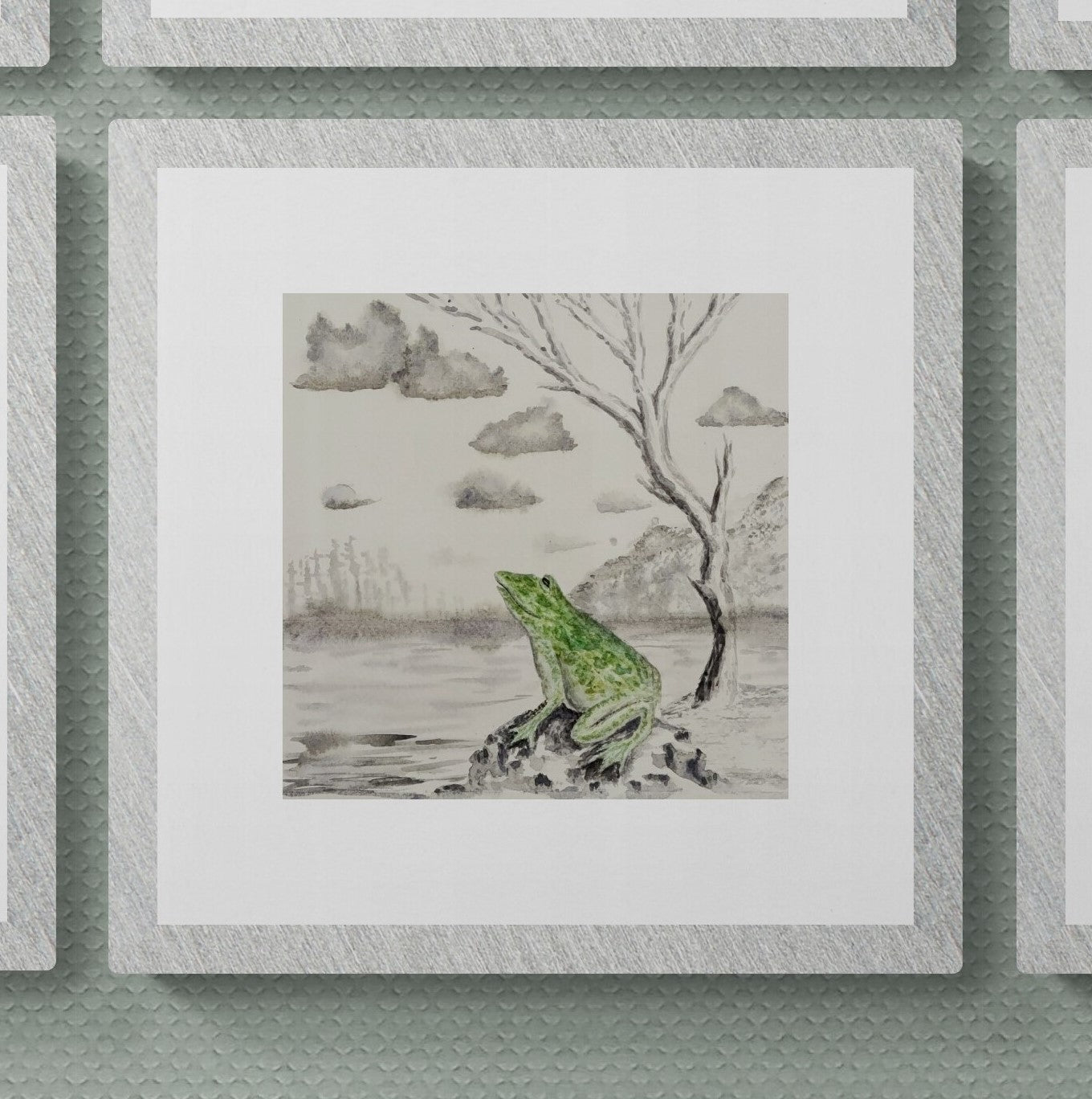 Ribbitting View watercolor painting