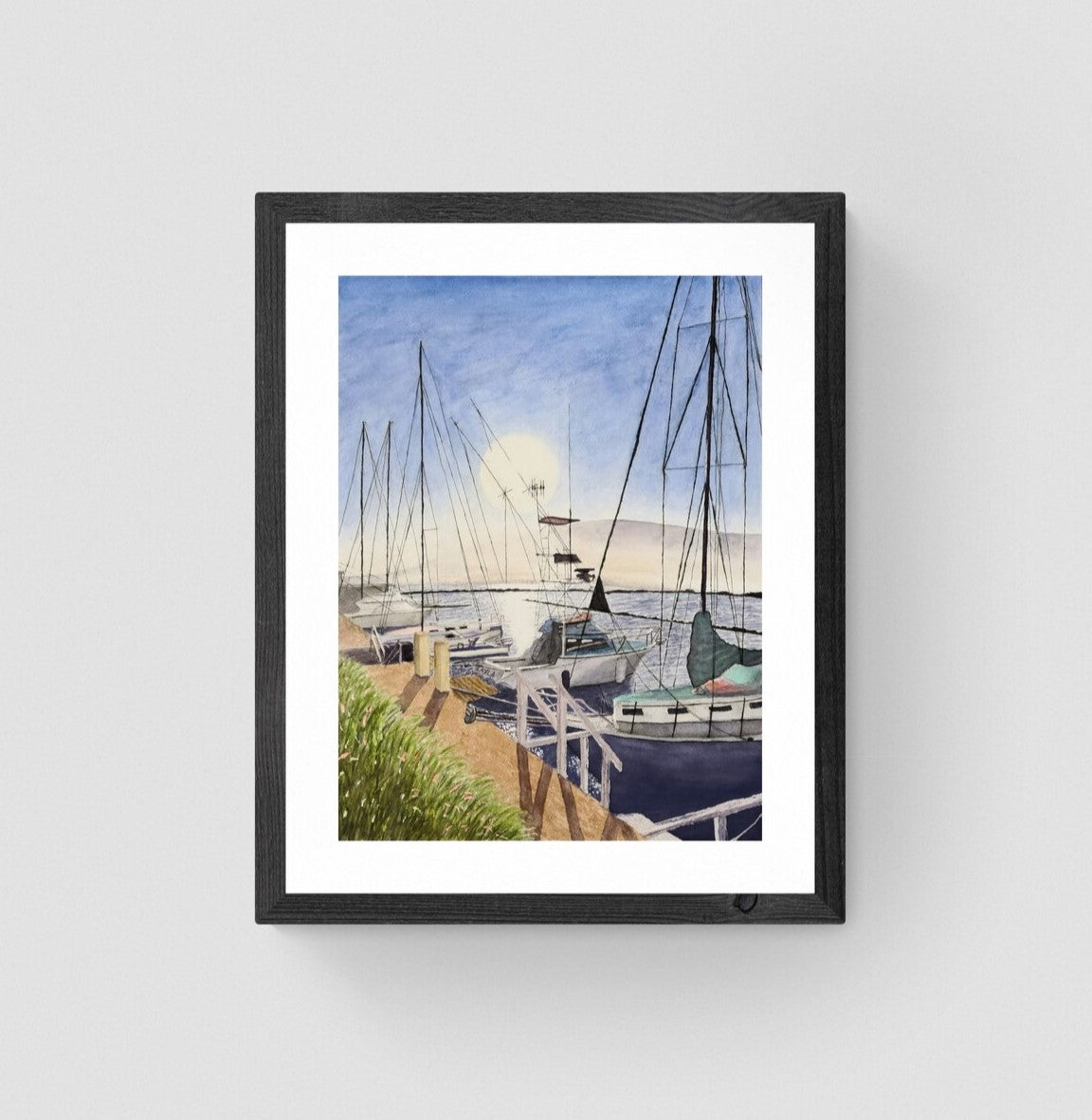 Maui Boats watercolor painting