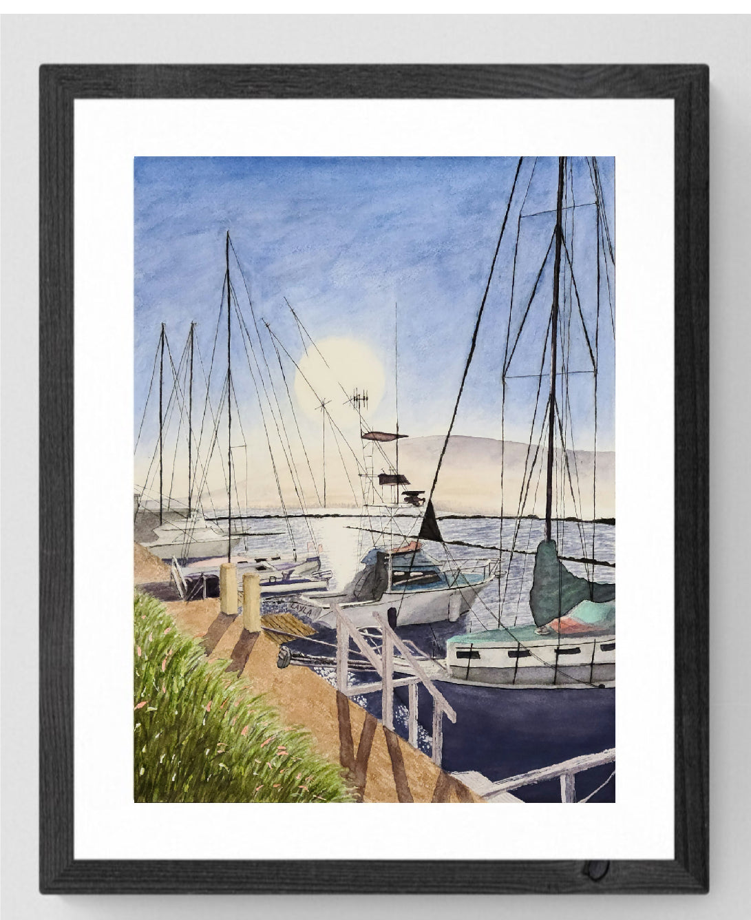 Maui Boats watercolor painting