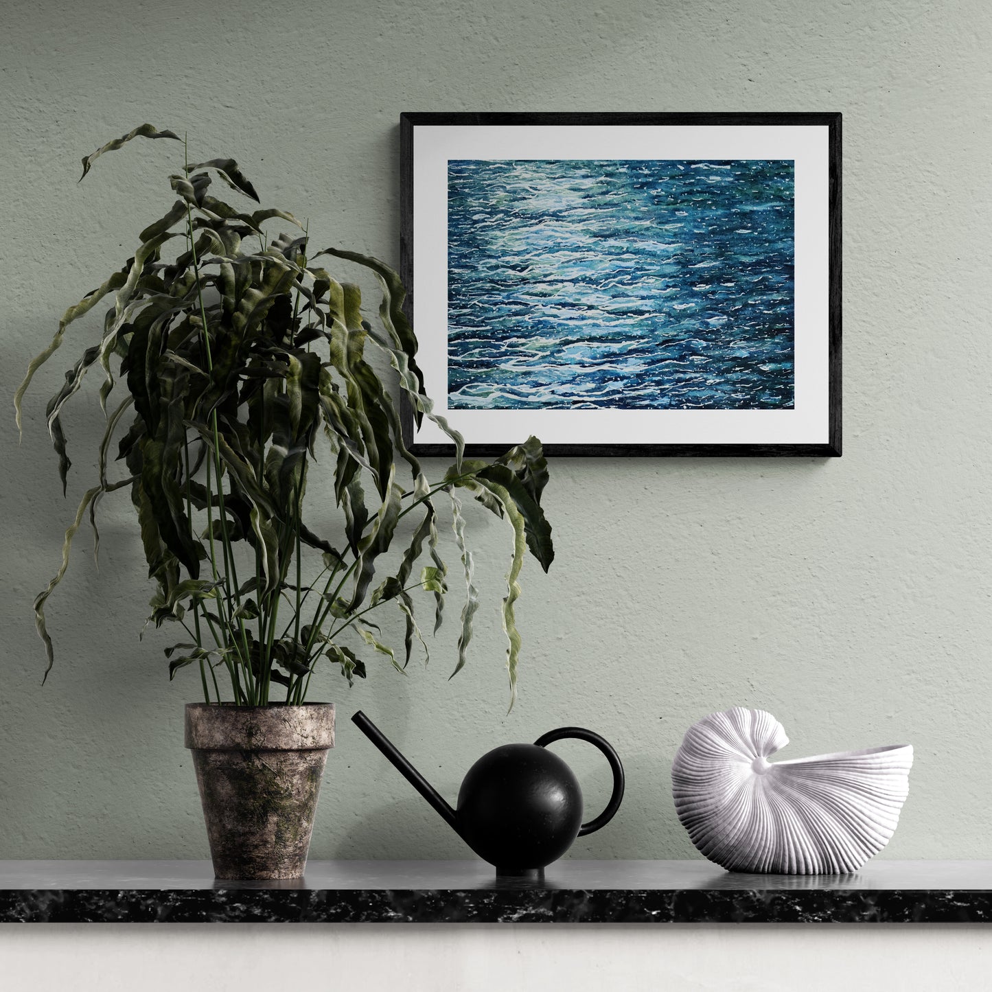 Moonlit Ripples watercolor painting