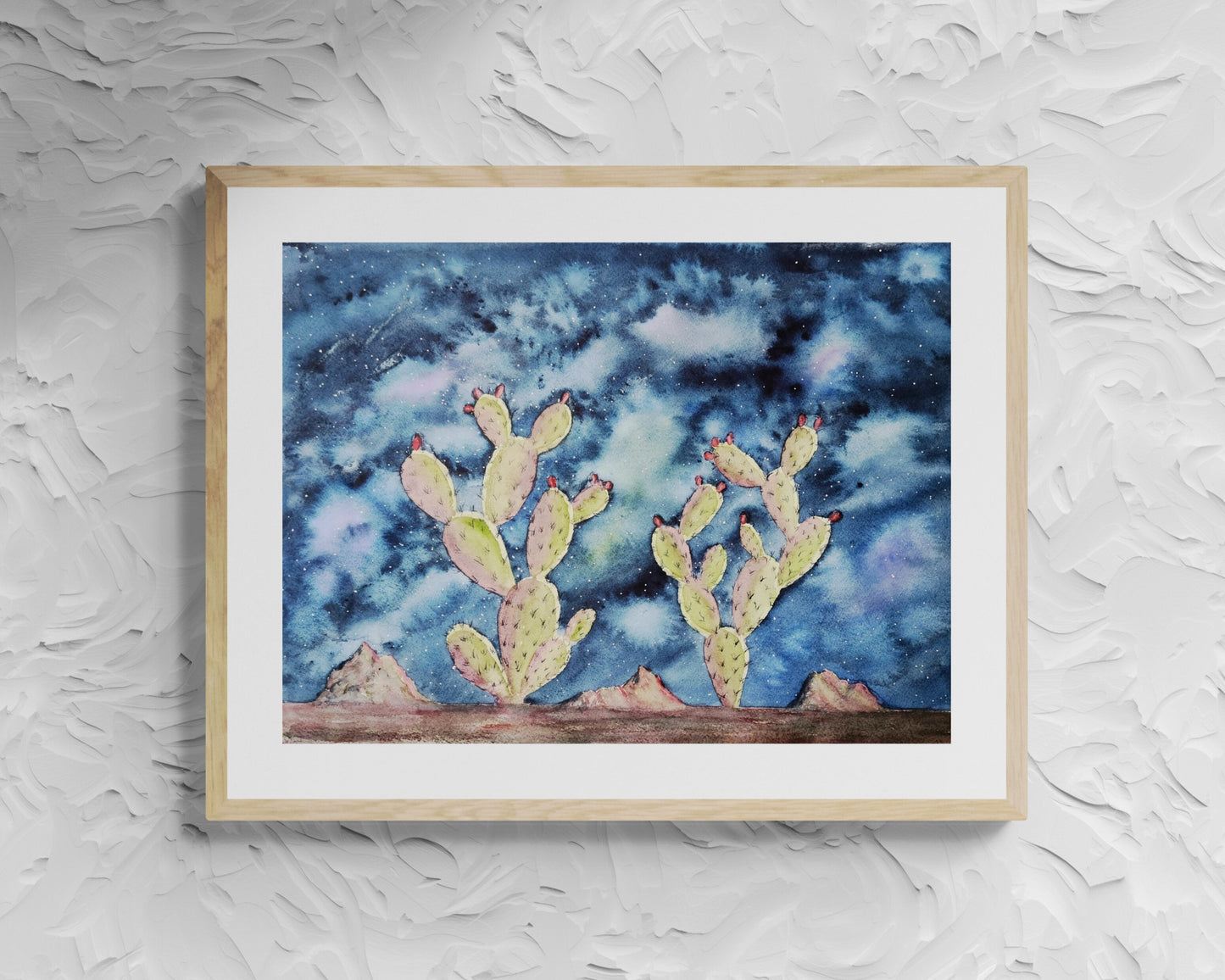 Prickly Stars watercolor painting