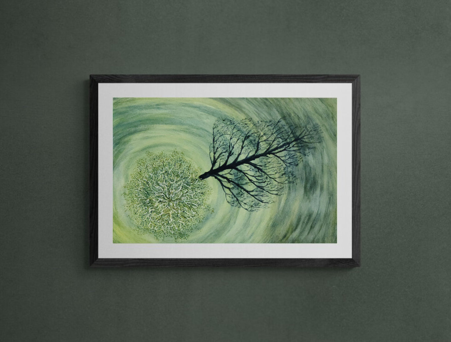 Screaming Green watercolor painting