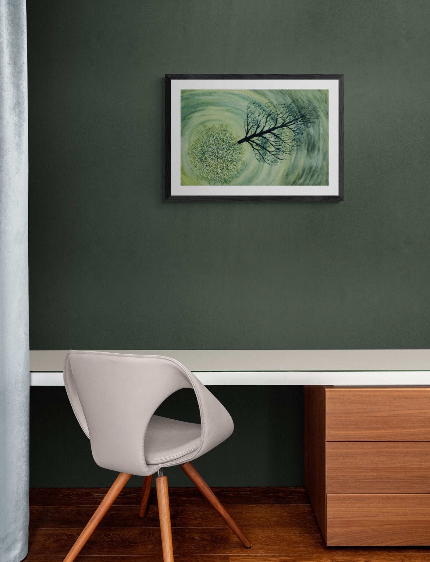 Screaming Green watercolor painting