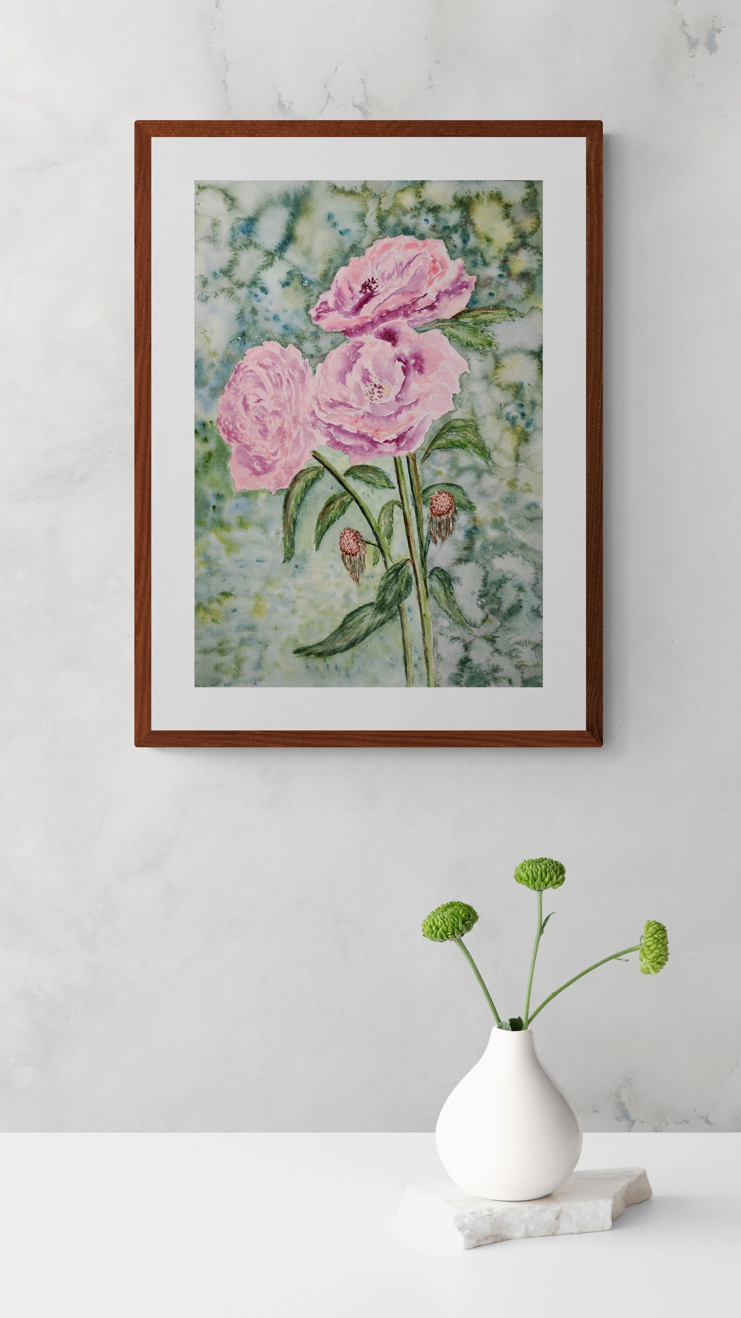 Autumn Roses watercolor painting