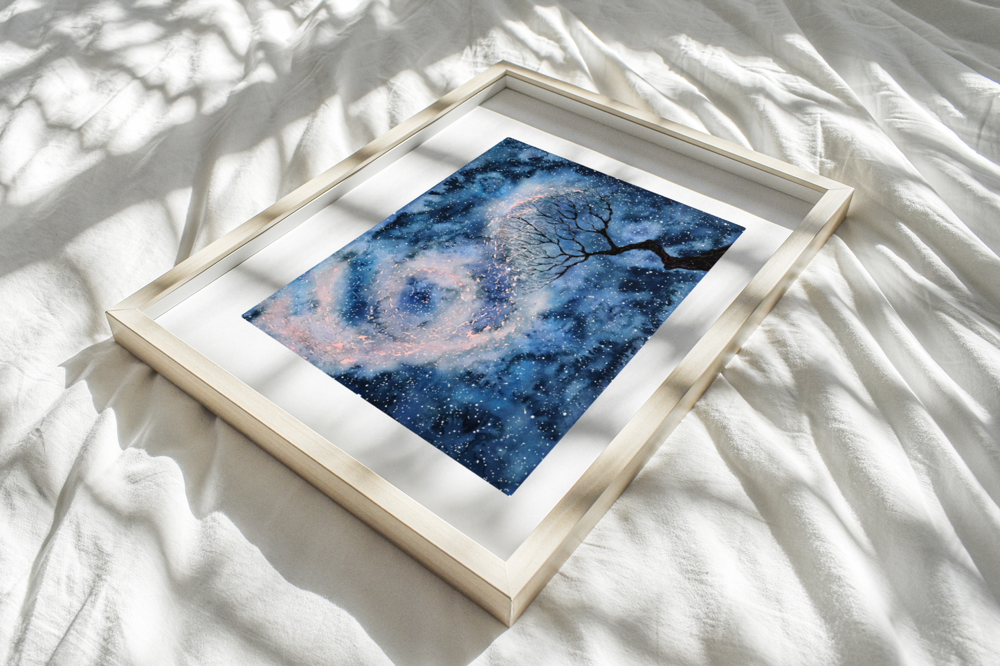 Cosmic Blossoms watercolor painting