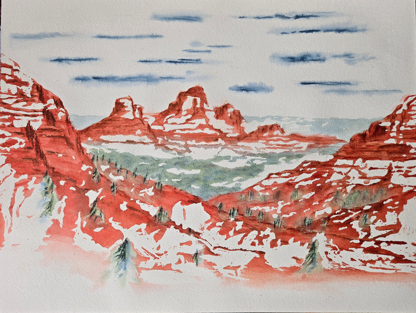Sedona View Point Trail watercolor painting