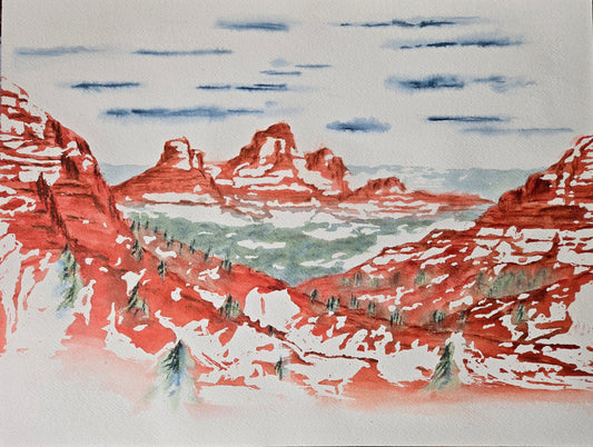 Sedona View Point Trail watercolor painting