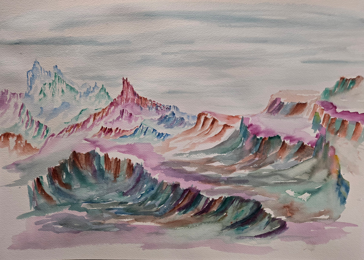 Painted Canyon watercolor painting